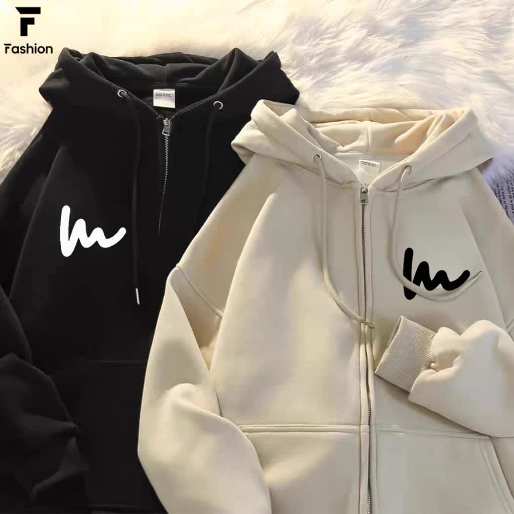 เสื้อสเวตเตอร์แฟชั่น ฮู้ดคู่ซิป Unisex สไตล์เกาหลี เนื้อนุ่ม ใส่สบาย เกรดพรีเมียม